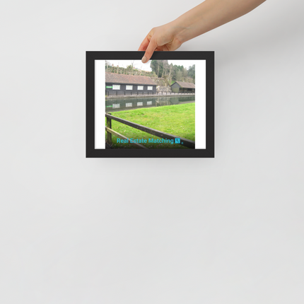 Lakeside Serenity Framed photo paper poster with realestatematching with key Logo