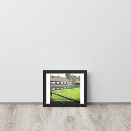Lakeside Serenity Framed photo paper poster with realestatepartner24 with house Logo