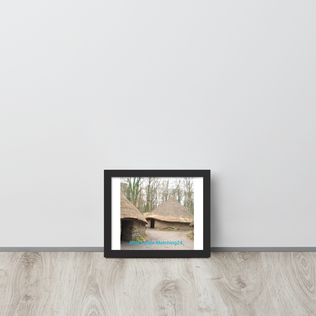 Village Charm Framed photo paper poster with realestatematching24 without key Logo