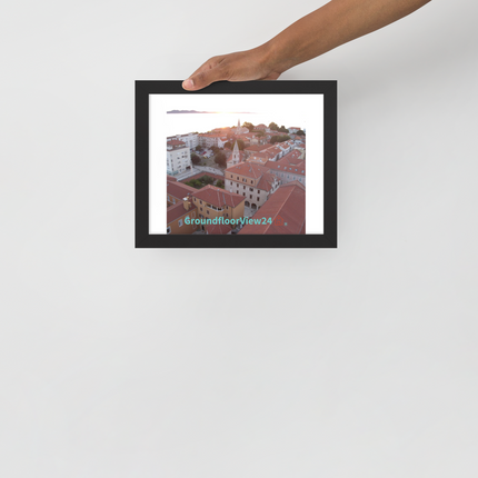 Roof Sunset View Framed photo paper poster with groundfloorview24 with House Logo