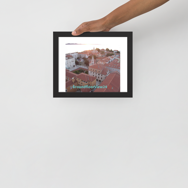 Roof Sunset View Framed photo paper poster with groundfloorview24 with House Logo