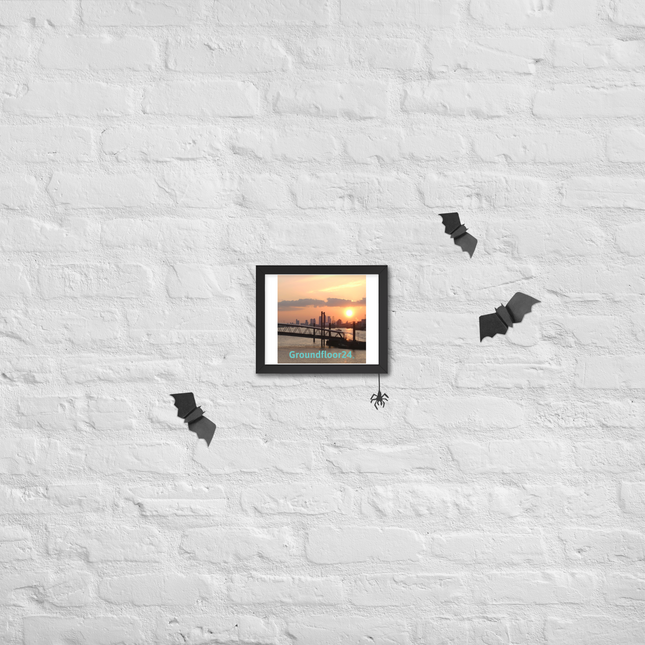 Evening Glow Framed photo paper poster with Groundfloor24 without House Logo