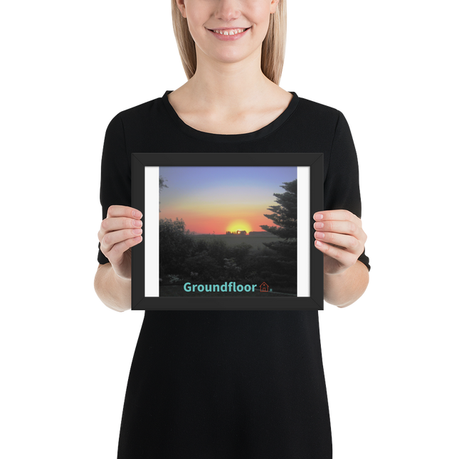 Beautiful Sunset Sinari Framed photo paper poster with Groundfloor with House Logo
