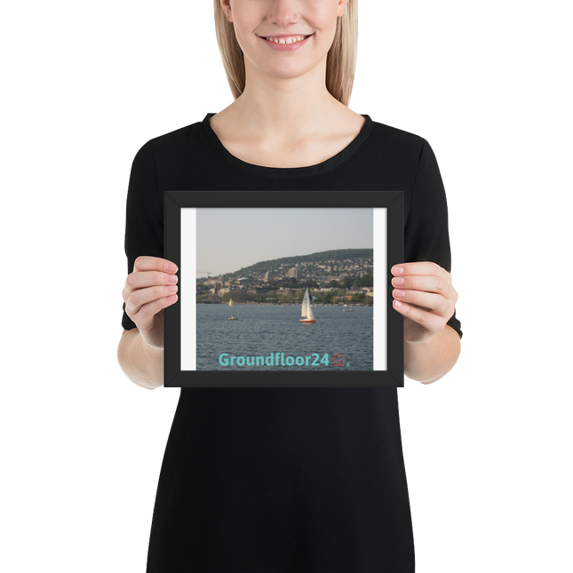 Beautiful River & Hills Sinari Framed photo paper poster with Groundfloor24 with House Logo