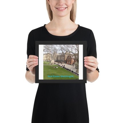 Beautiful Park Framed photo paper poster with realestatematching24 without key Logo
