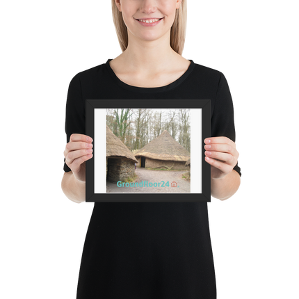 Village Charm Framed photo paper poster with Groundfloor24 with House Logo