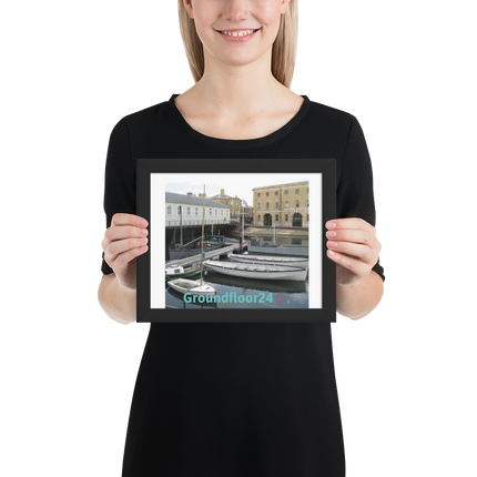 Boat on Water Framed photo paper poster with Groundfloor24 with House Logo