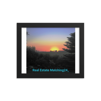 Beautiful Sunset Sinari Framed photo paper poster with realestatematching24 without key Logo