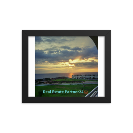 Natural View Framed photo paper poster with realestatepartner24 with house Logo