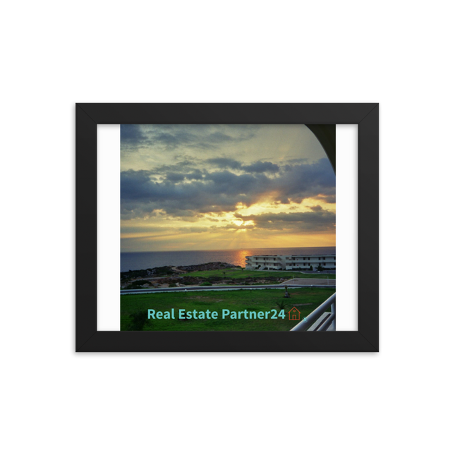 Natural View Framed photo paper poster with realestatepartner24 with house Logo