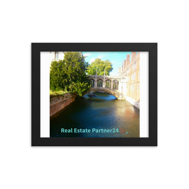 Beautiful Canel Framed photo paper poster with realestatepartner24 with house Logo