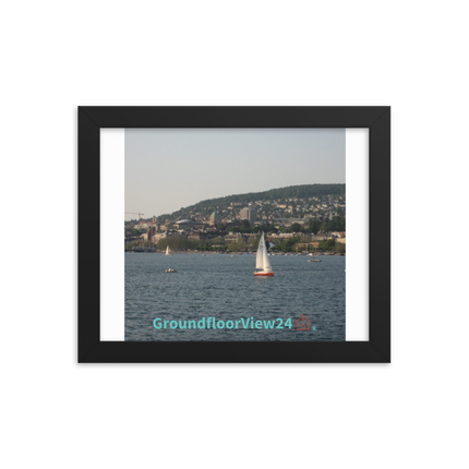 Beautiful River & Hills Sinari Framed photo paper poster with groundfloorview24 with House Logo