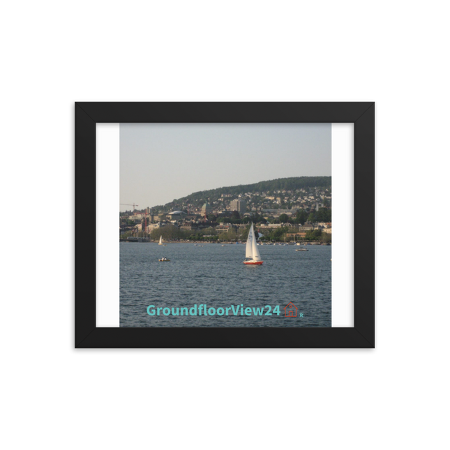Beautiful River & Hills Sinari Framed photo paper poster with groundfloorview24 with House Logo