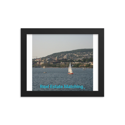 Beautiful River & Hills Sinari Framed photo paper poster with realestatematching without key Logo