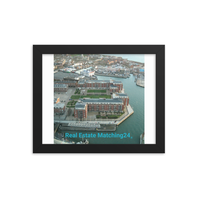 Nice City Framed photo paper poster with realestatematching24 without key Logo