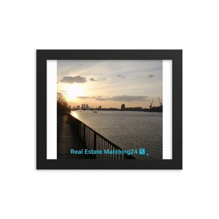 Awesome River View Framed photo paper poster with realestatematching24 with key Logo