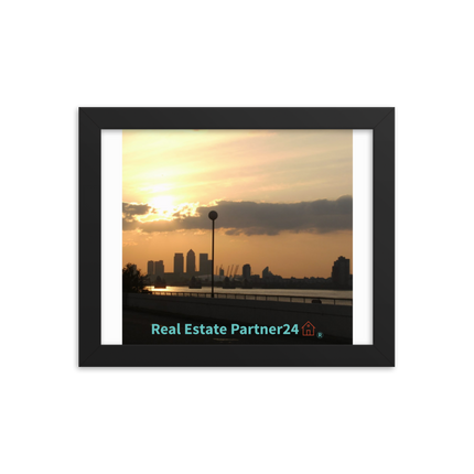 Majestic Sunset Framed photo paper poster with realestatepartner24 with house Logo