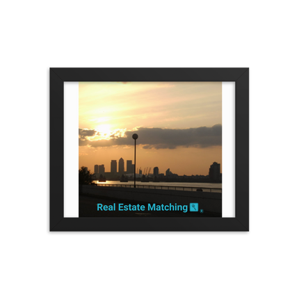 Majestic Sunset Framed photo paper poster with realestatematching with key Logo