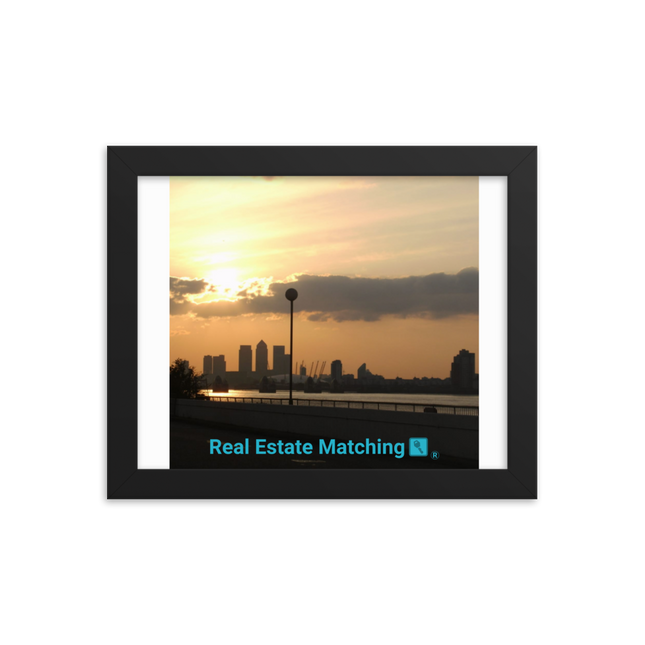 Majestic Sunset Framed photo paper poster with realestatematching with key Logo