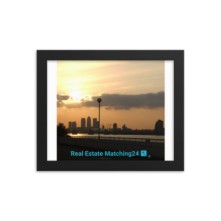 Majestic Sunset Framed photo paper poster with realestatematching24 with key Logo
