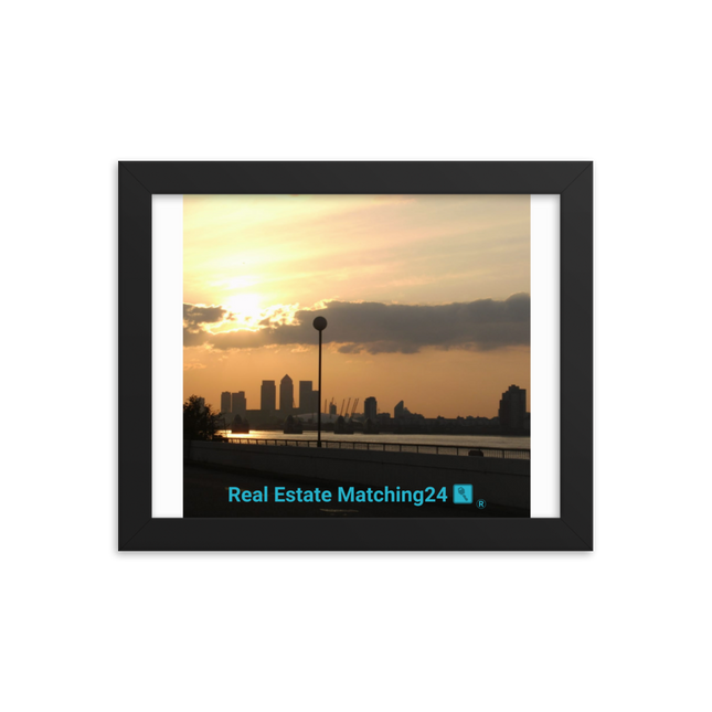 Majestic Sunset Framed photo paper poster with realestatematching24 with key Logo