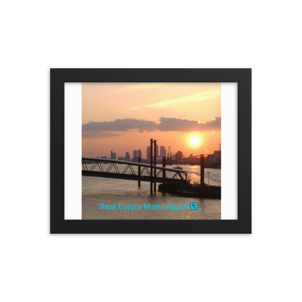Evening Glow Framed photo paper poster with realestatematching24 with key Logo