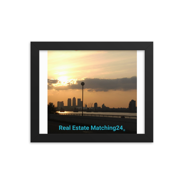 Majestic Sunset Framed photo paper poster with realestatematching24 without key Logo