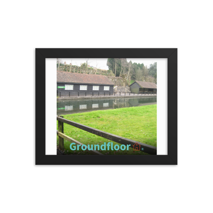 Lakeside Serenity Framed photo paper poster with Groundfloor with House Logo