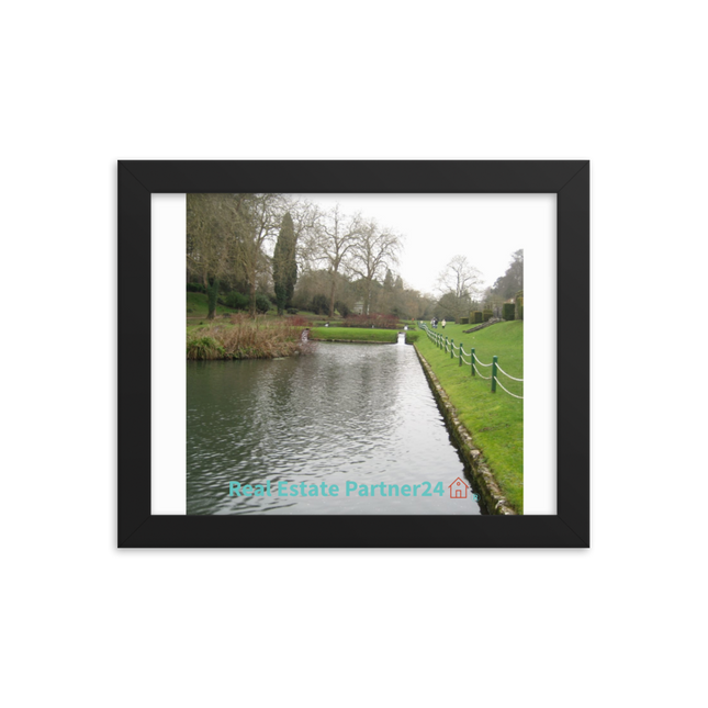 Lakeside Beauty Framed photo paper poster with realestatepartner24 with house Logo