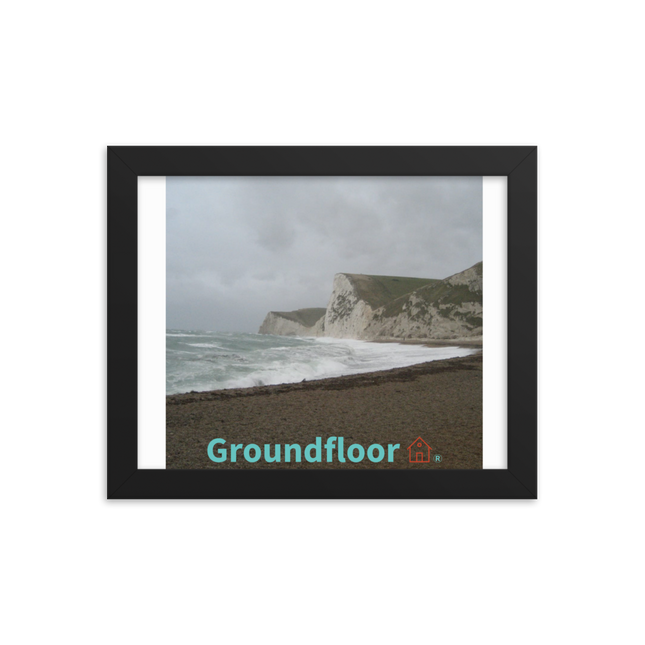 Waves and Sand Framed photo paper poster with Groundfloor with House Logo