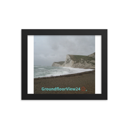 Waves and Sand Framed photo paper poster with groundfloorview24 with House Logo