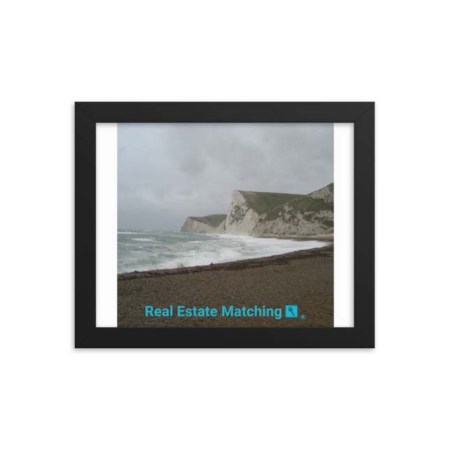 Waves and Sand Framed photo paper poster with realestatematching with key Logo