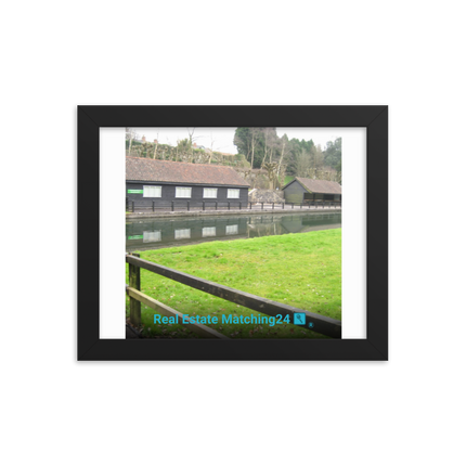 Lakeside Serenity Framed photo paper poster with realestatematching24 with key Logo