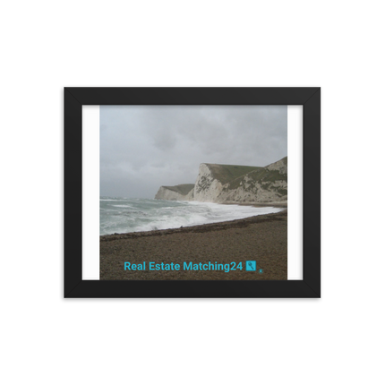 Waves and Sand Framed photo paper poster with realestatematching24 with key Logo