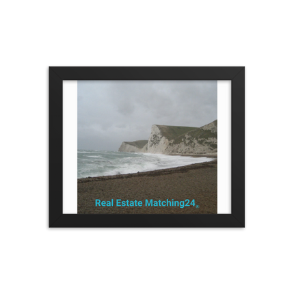 Waves and Sand Framed photo paper poster with realestatematching24 without key Logo
