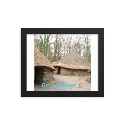 Village Charm Framed photo paper poster with Groundfloor with House Logo
