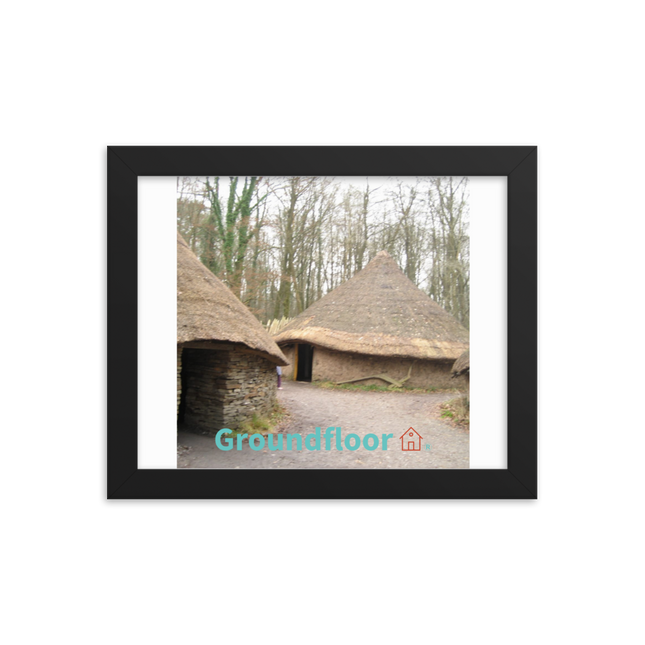 Village Charm Framed photo paper poster with Groundfloor with House Logo