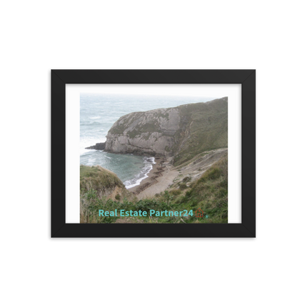 Sea & Hills Framed photo paper poster with realestatepartner24 with house Logo