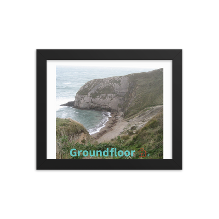 Sea & Hills Framed photo paper poster with Groundfloor with House Logo