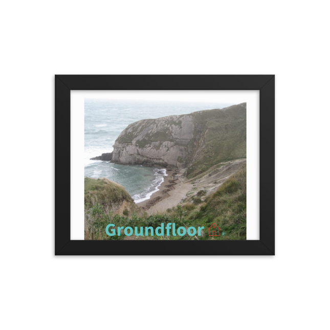 Sea & Hills Framed photo paper poster with Groundfloor with House Logo