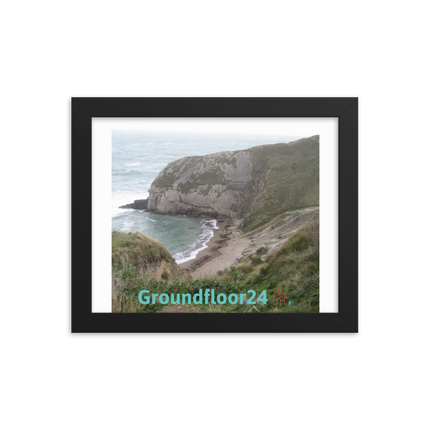 Sea & Hills Framed photo paper poster with Groundfloor24 with House Logo