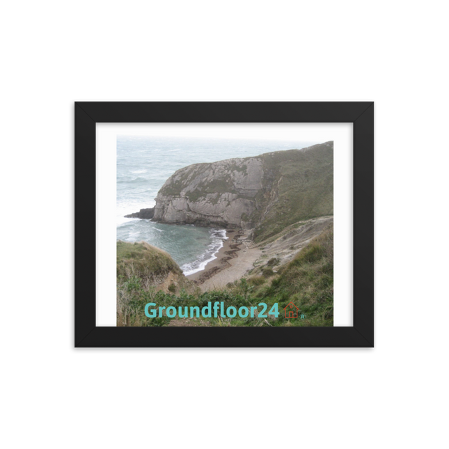 Sea & Hills Framed photo paper poster with Groundfloor24 with House Logo