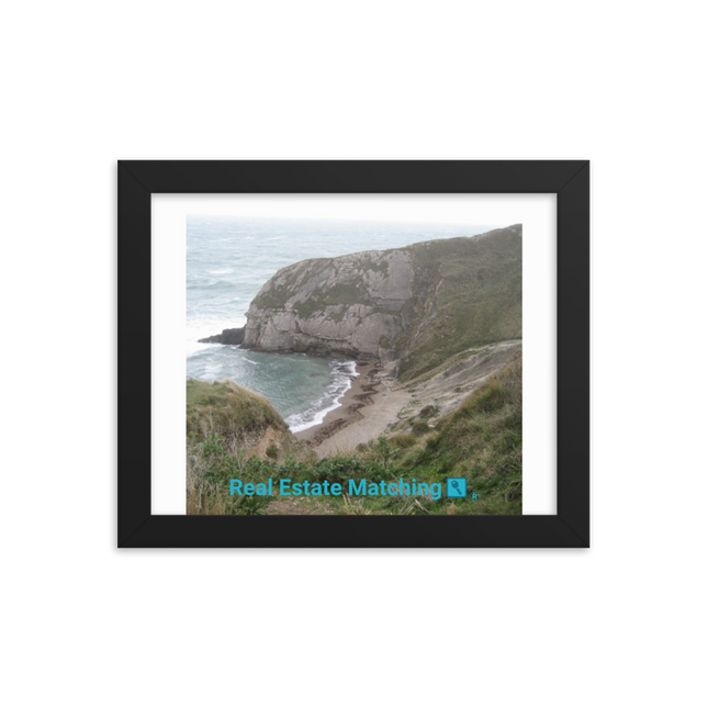 Sea & Hills Framed photo paper poster with realestatematching with key Logo
