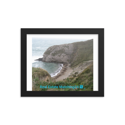 Sea & Hills Framed photo paper poster with realestatematching24 with key Logo
