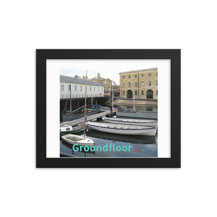 Boat on Water Framed photo paper poster with Groundfloor with House Logo