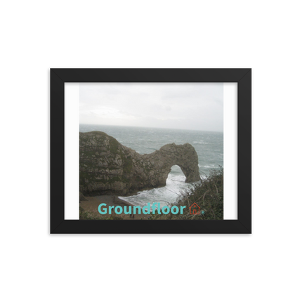 Coastal Escape Framed photo paper poster with Groundfloor with House Logo