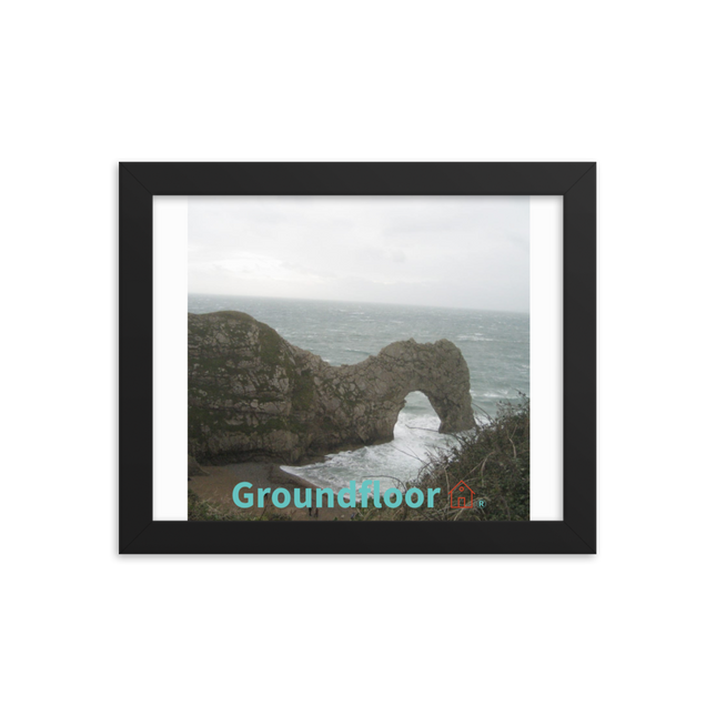 Coastal Escape Framed photo paper poster with Groundfloor with House Logo