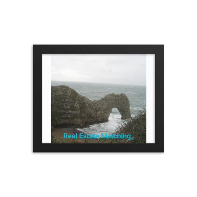Coastal Escape Framed photo paper poster with realestatematching without key Logo