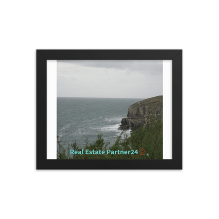 Seaside Serenity Framed photo paper poster with realestatepartner24 with house Logo