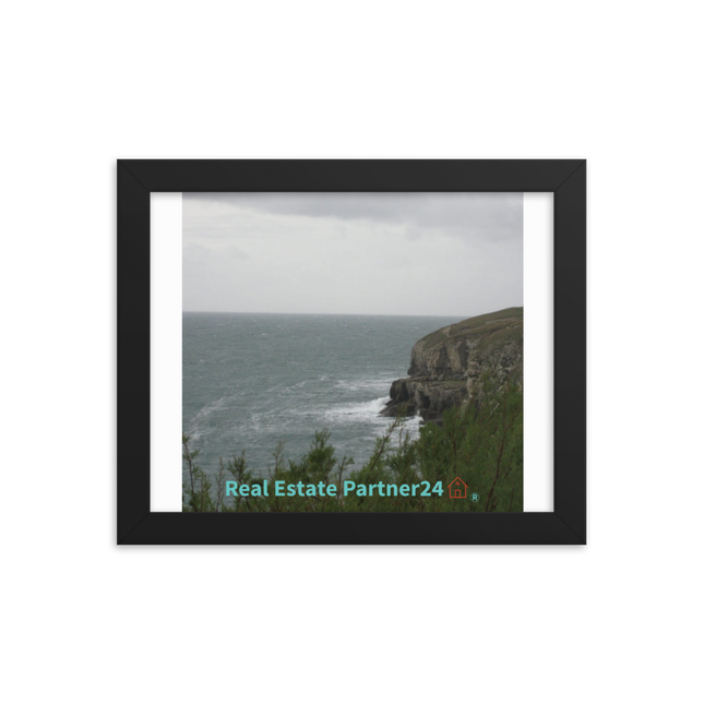 Seaside Serenity Framed photo paper poster with realestatepartner24 with house Logo